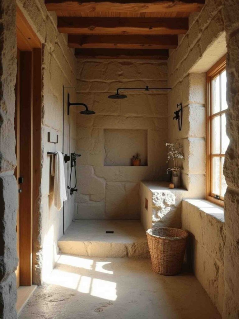 Stone Shower bathroom